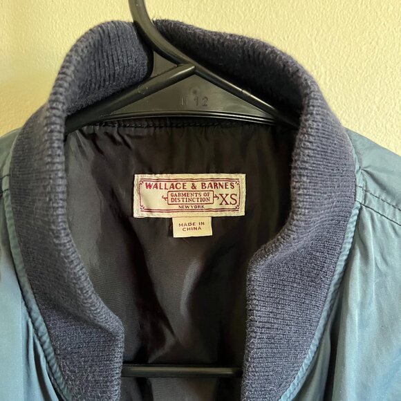 Wallace and Barnes Blue Nylon Aviator Bomber Jacket Size ~ XS - Picture 4 of 8